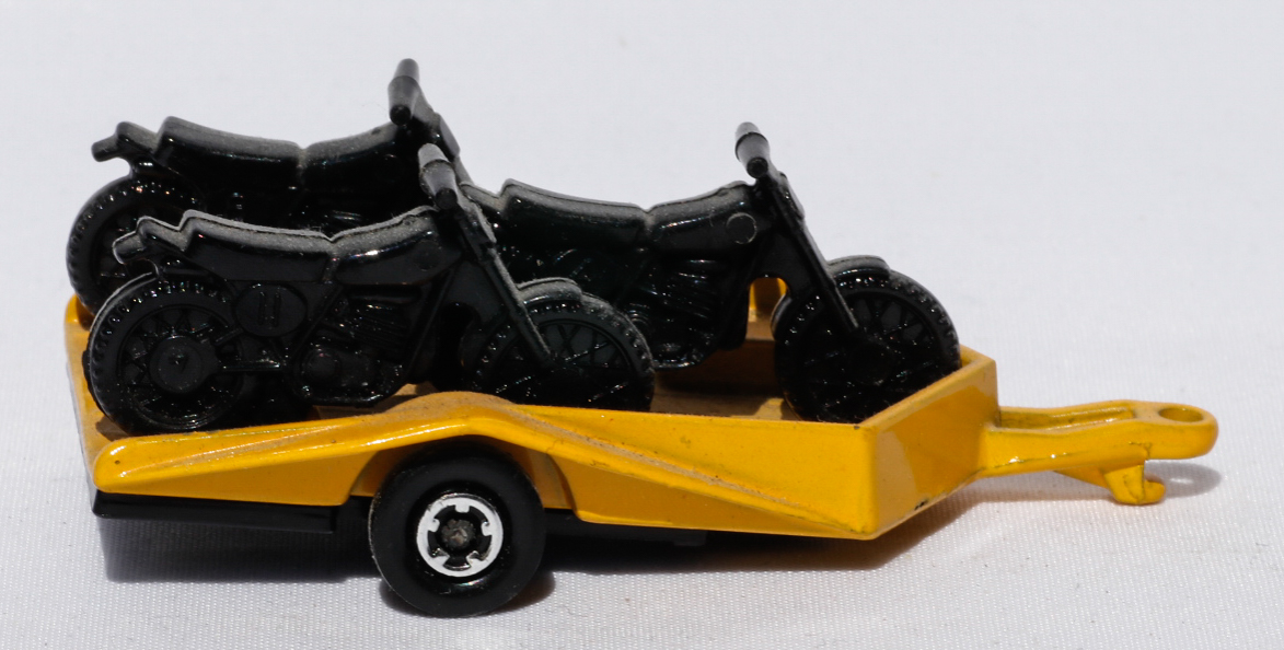 Matchbox Trailer and 3 Trial Bikes